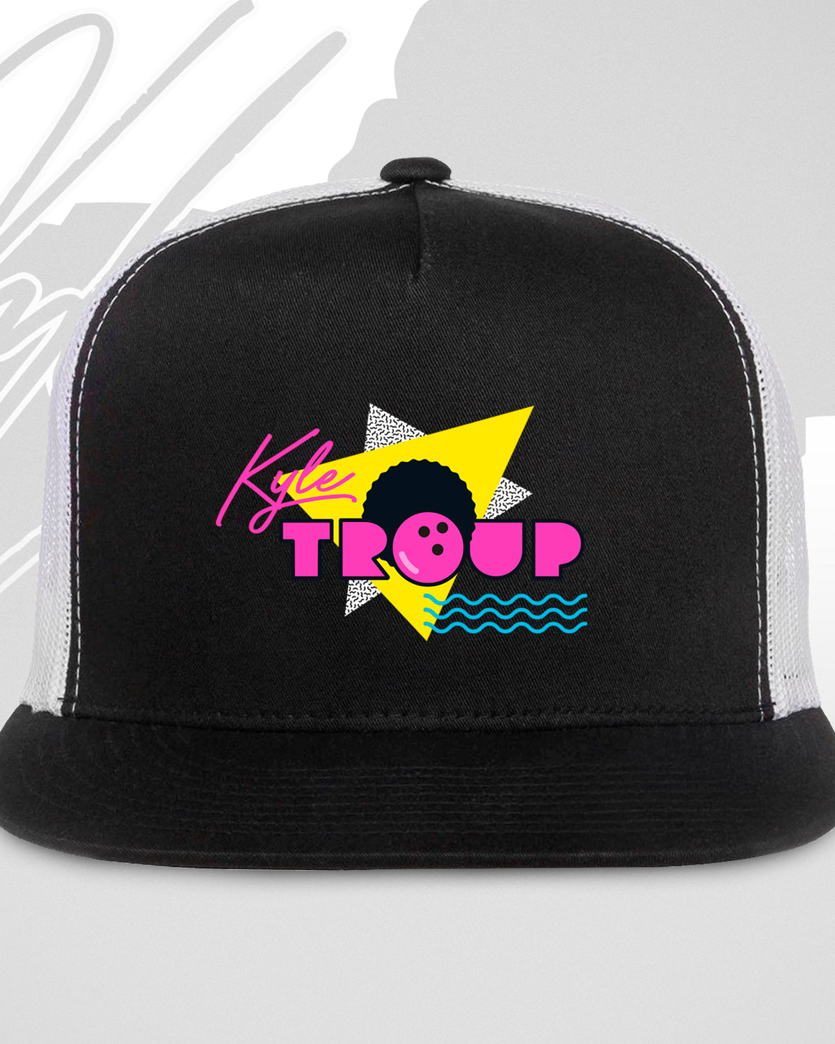 kyle troup trucker hat cap 80's retro fro hats bowling bowlers pba tour
