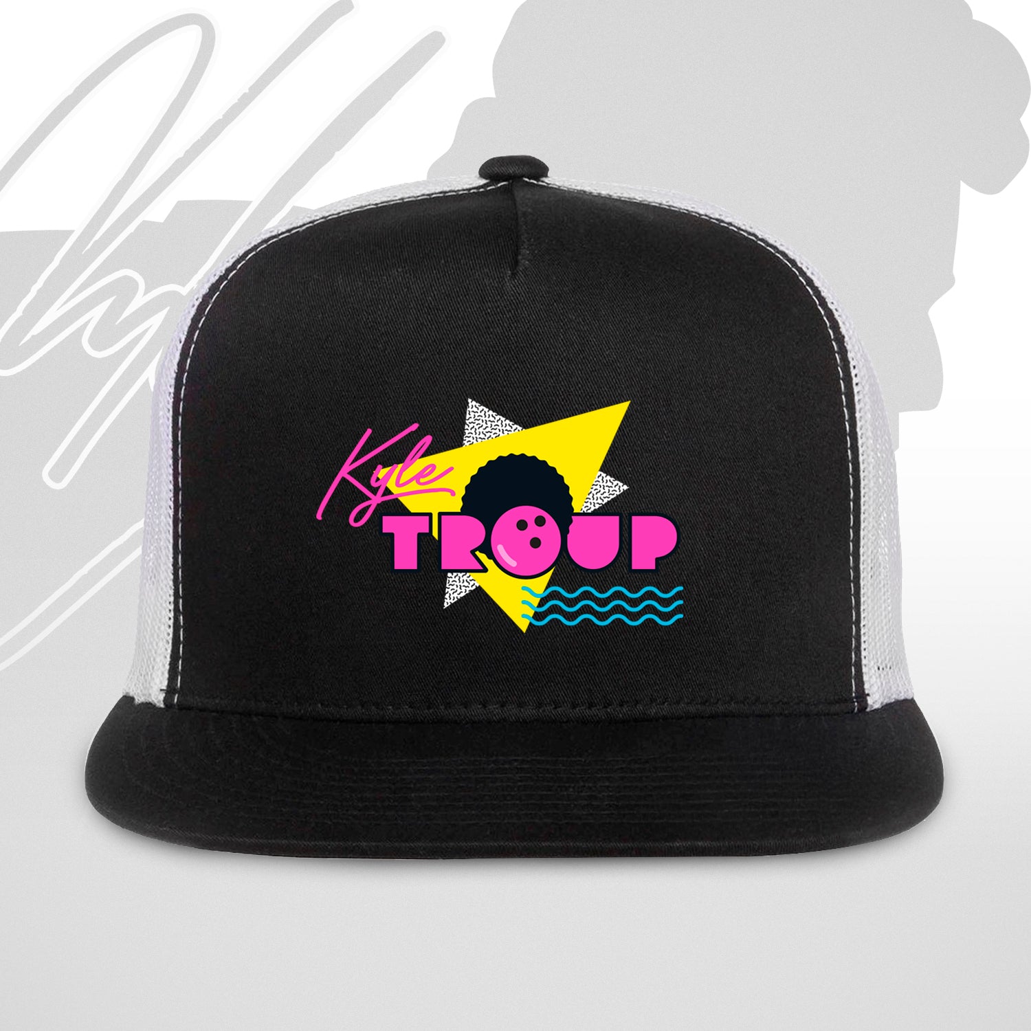 kyle troup trucker hat cap 80's retro fro hats bowling bowlers pba tour