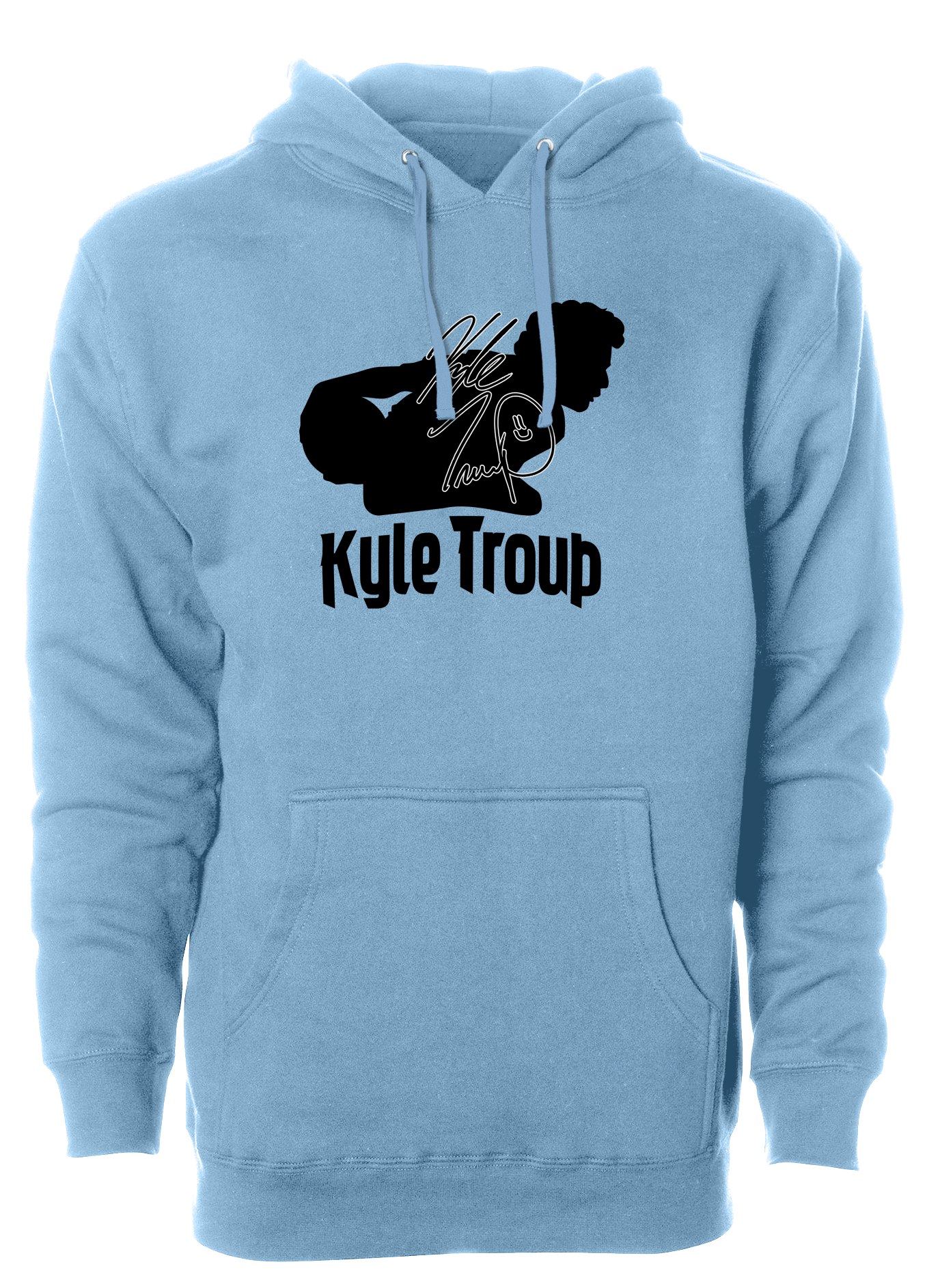 kyle troup bowling pba professional bowling shirt storm bowling silhouette signature hoodie powder blue black