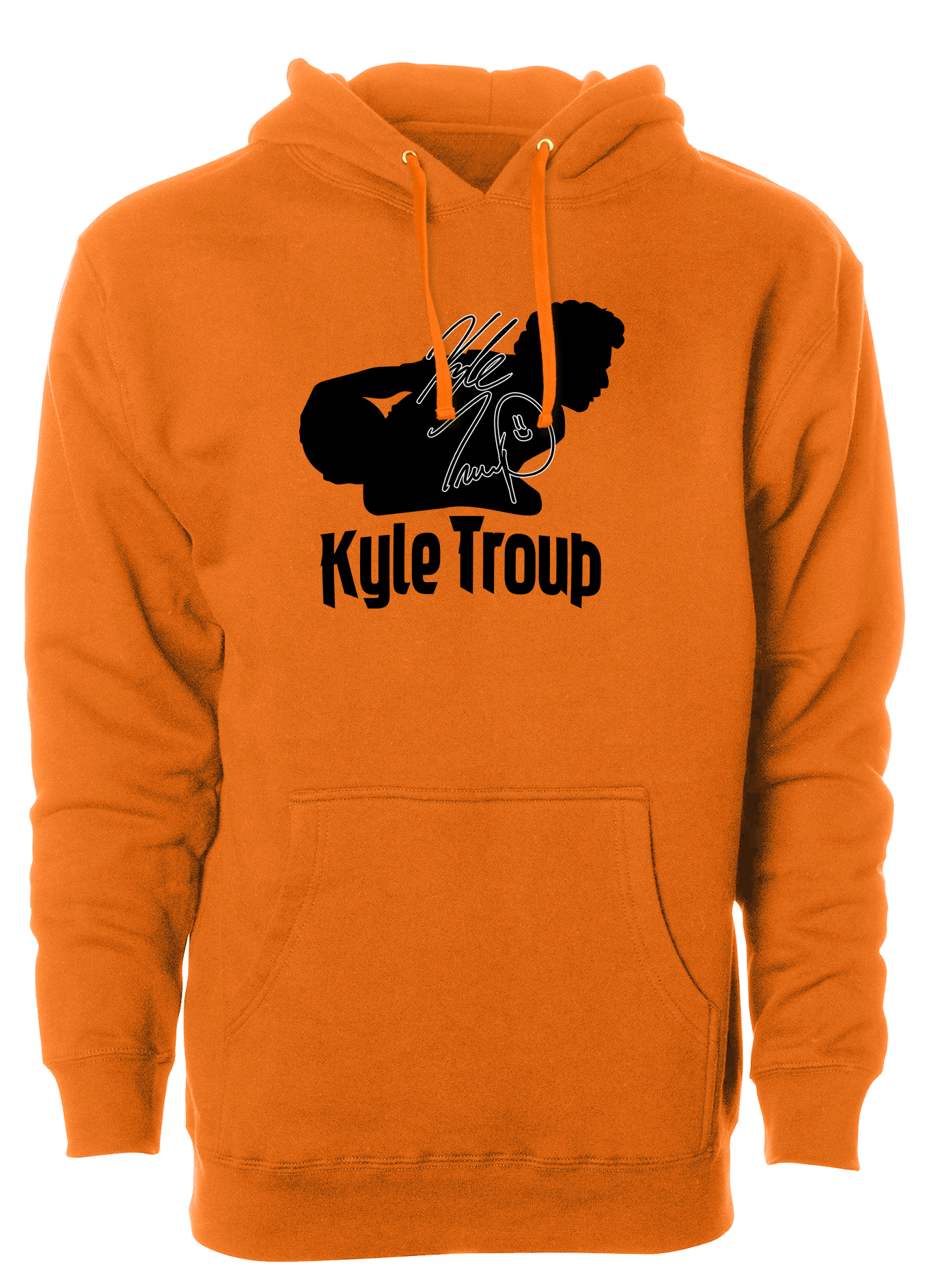 kyle troup bowling pba professional bowling shirt storm bowling silhouette signature hoodie orange black
