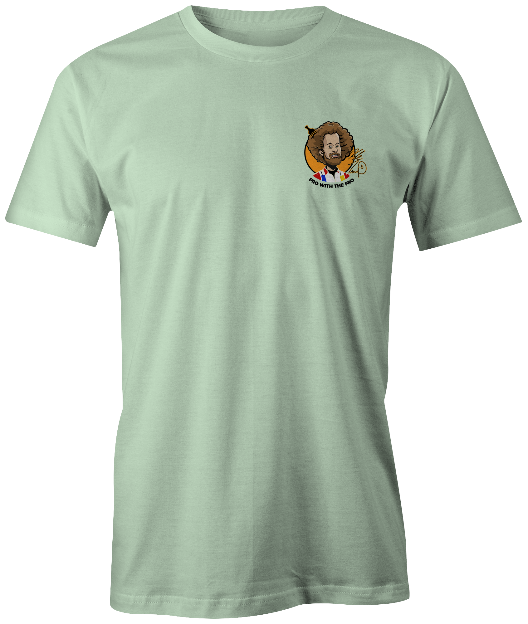 kyle troup bowling pba professional bowling shirt storm bowling pro with the fro afro pick fun funny mint green