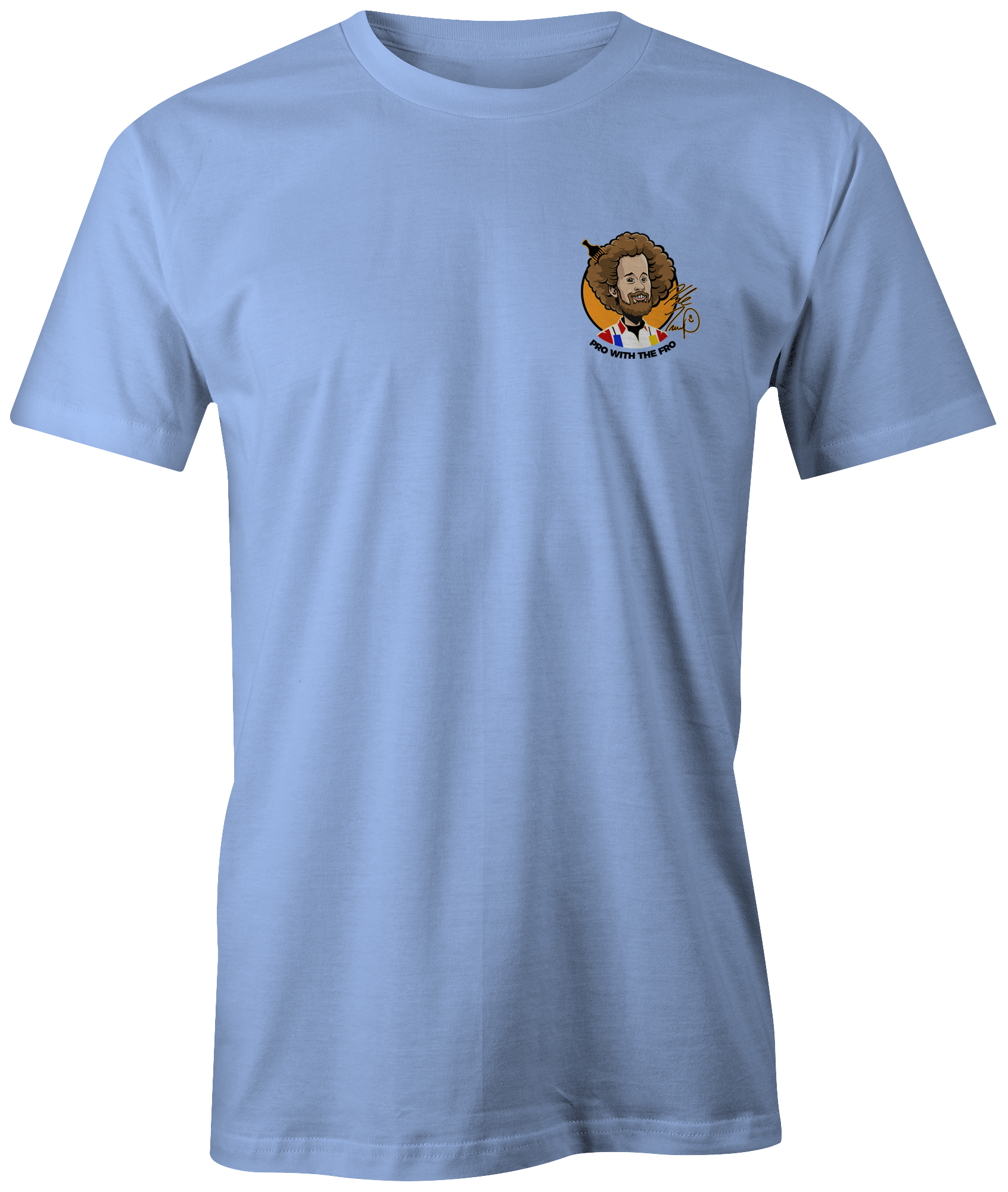 kyle troup bowling pba professional bowling shirt storm bowling pro with the fro afro pick fun funny powder blue