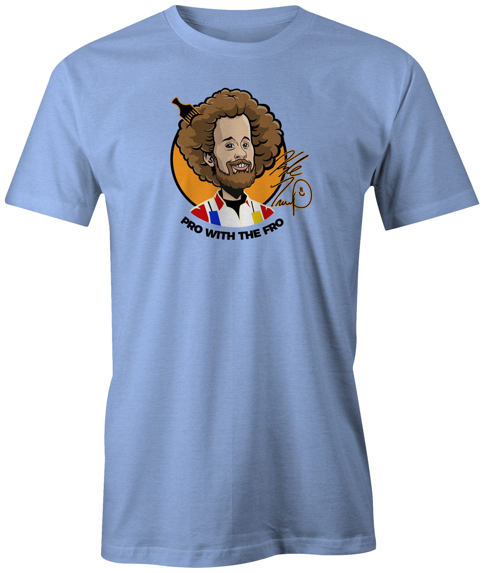 kyle troup bowling pba professional bowling shirt storm bowling pro with the fro afro pick fun funny blue powder blue