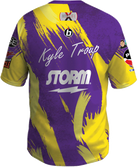 kyle troup bowling pba professional bowling shirt storm bowling jersey bowlifi corrupted purple yellow back