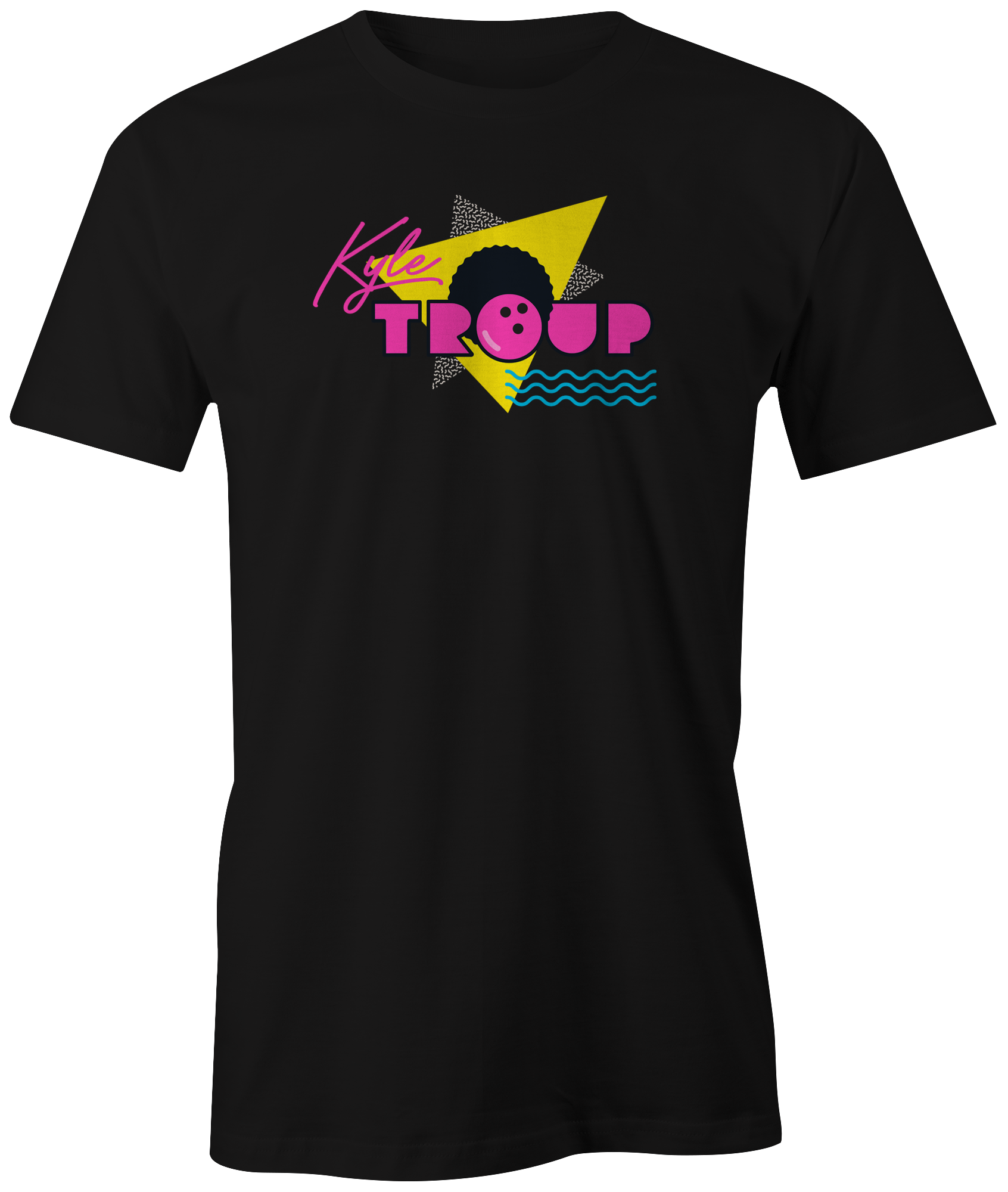 kyle troup 80's retro t-shirt tee pba pro bowler bowling apparel gift fan shop fro afro creme black