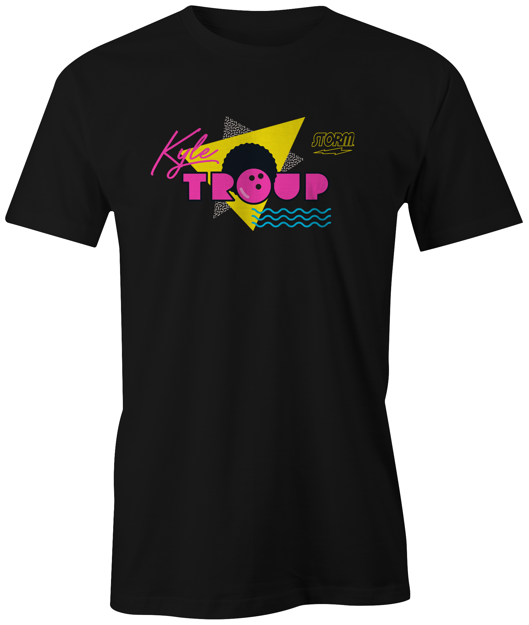 kyle troup 80's retro t-shirt tee pba pro bowler bowling apparel gift fan shop fro afro creme storm bowling products retro