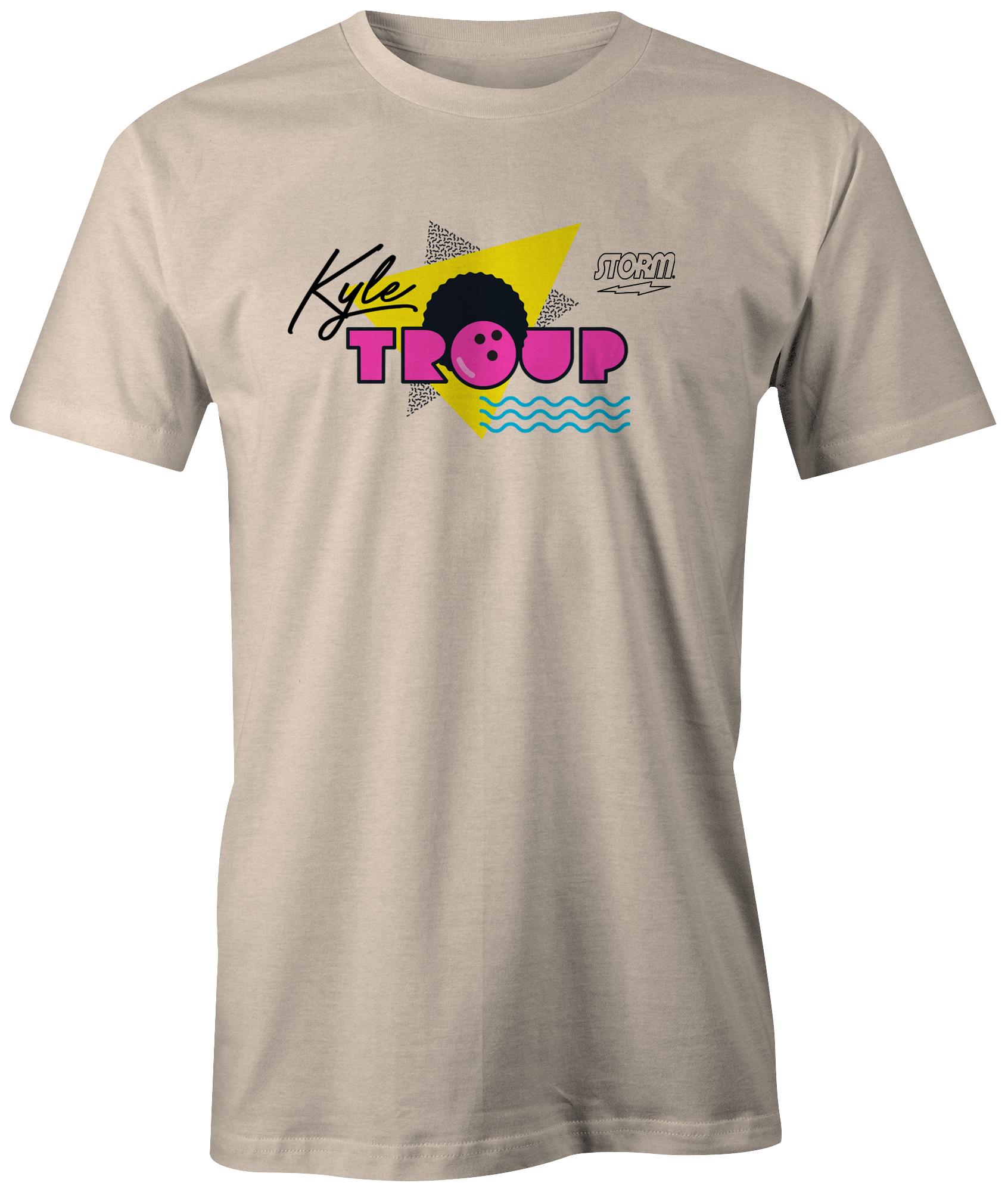 kyle troup 80's retro t-shirt tee pba pro bowler bowling apparel gift fan shop fro afro creme storm bowling products retro