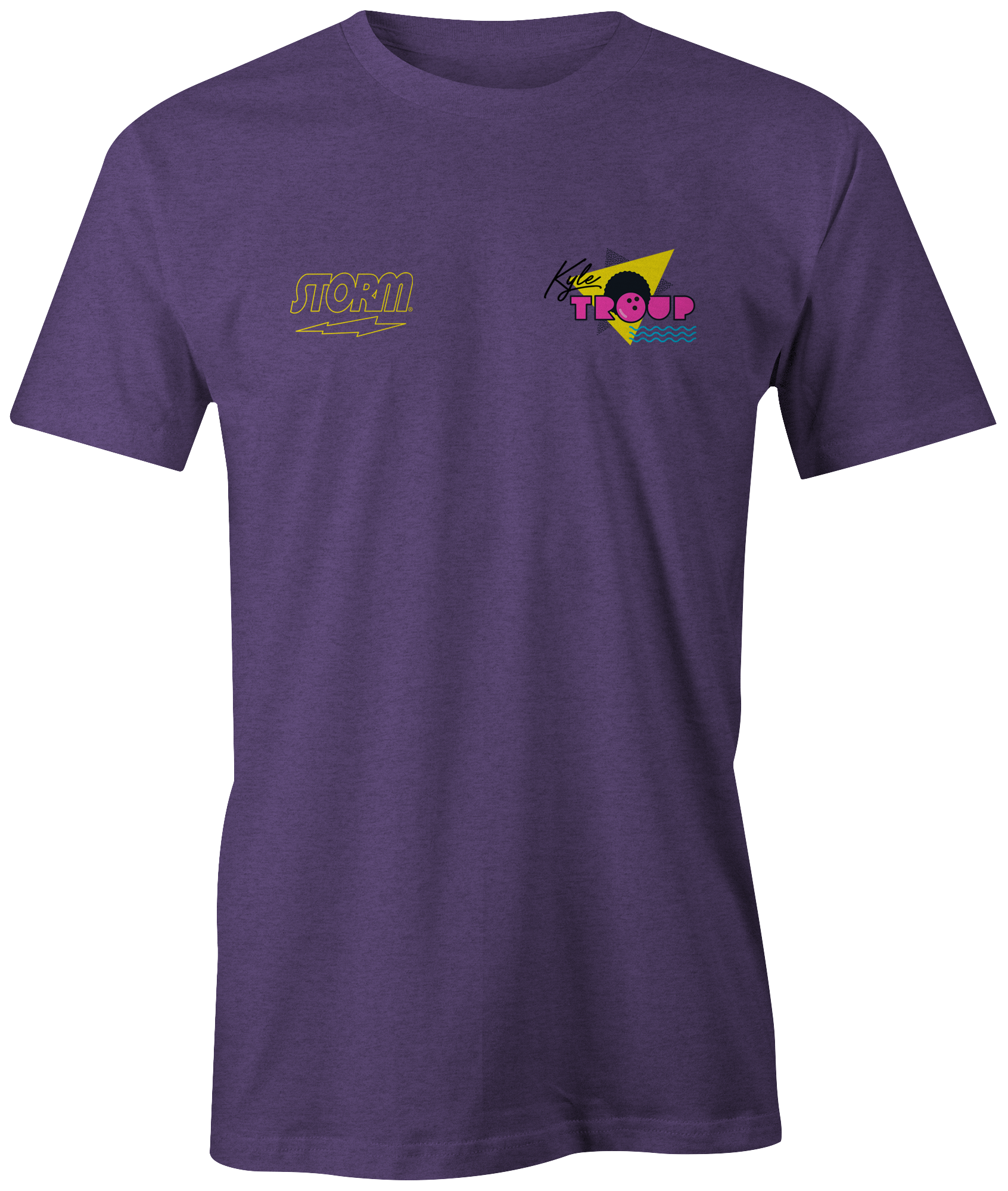 storm bowling tee t-shirt kyle troup retro 80's throwback cool tshirt league team tournament bowler shirts pba professional bowling tour usbc purple rush