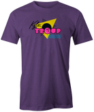 kyle troup 80's retro t-shirt tee pba pro bowler bowling apparel gift fan shop fro afro creme purple