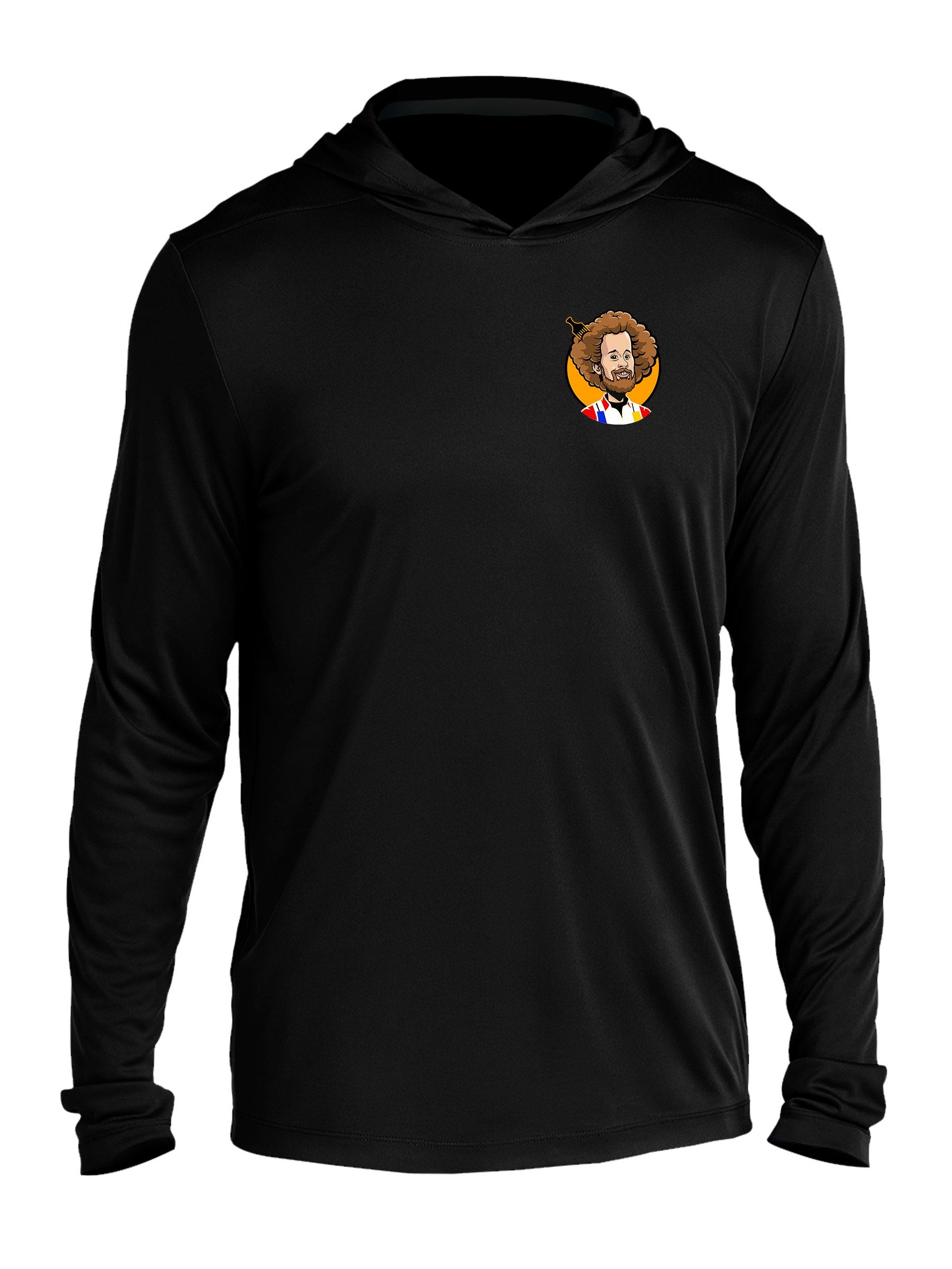 kyle troup bowling pba professional bowling shirt storm bowling signature silhouette black afroball afro hoodie dri fit pro with the fro