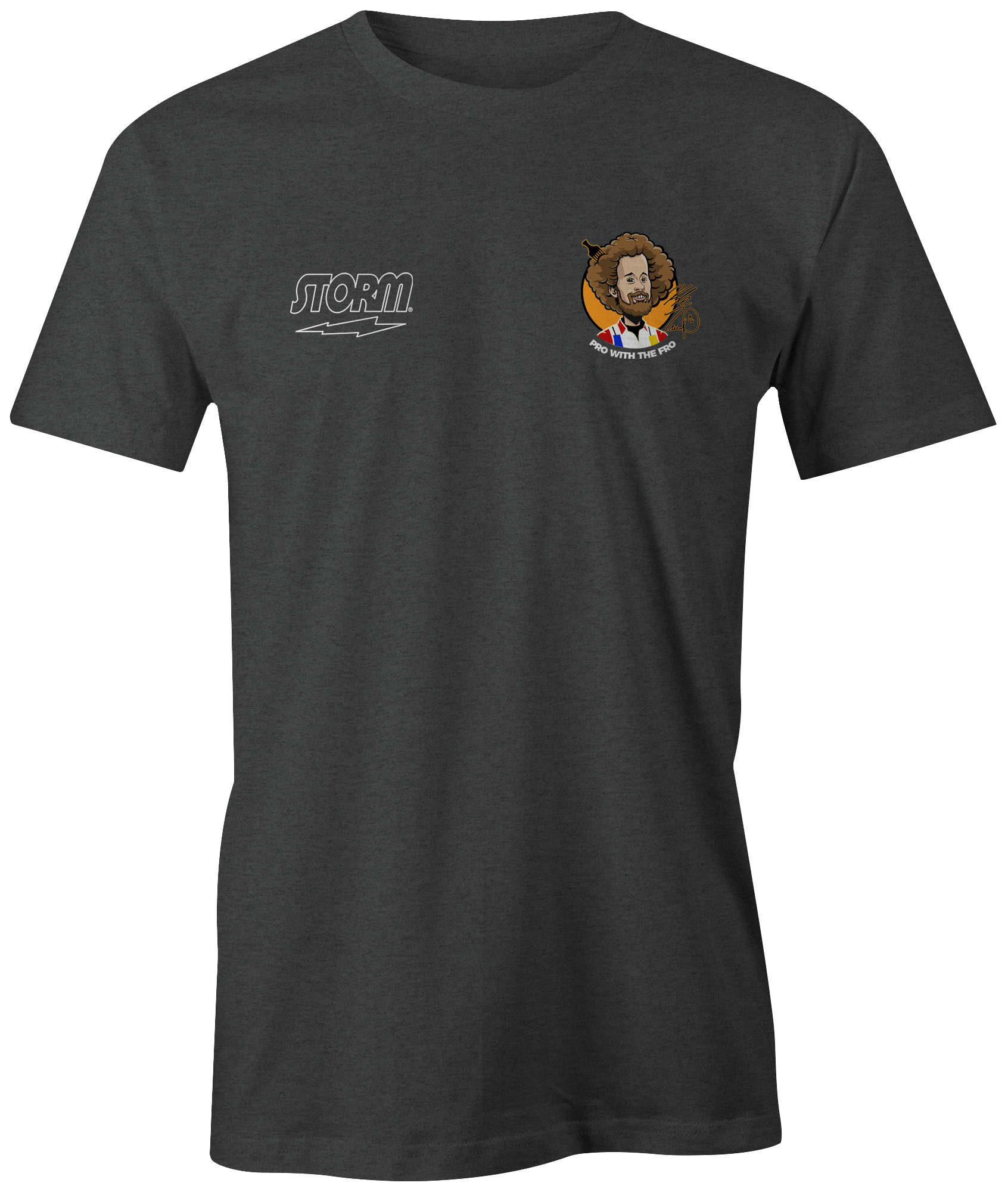 kyle troup bowling pba professional bowling shirt storm bowling  pro with the fro afro pick fun funny  charcoal grey gray