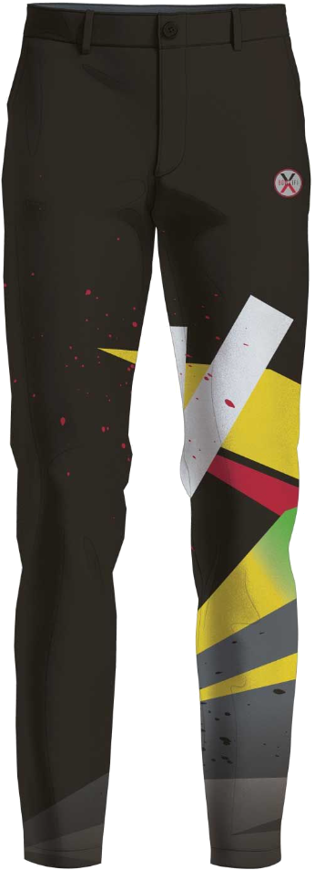 kyle troup bowling pba professional bowling pants storm bowling artist black white yellow red green grey gray front